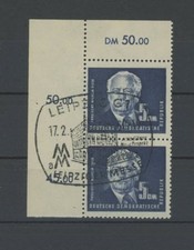 DDR DAUERSERIE 255 PIECK 1951 PAAR ECKRAND oben links ideal gest. m1164