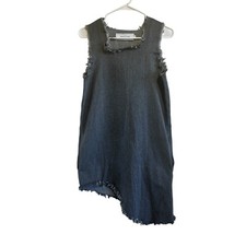 Marques' Almeida Neck Knee-Length Dress Size Small Denim Dress Asymmetrical