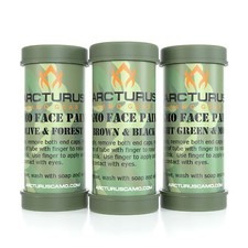 Arcturus Camo Face Paint Sticks - 6 Camouflage Colors in 3 Double-Sided Tubes