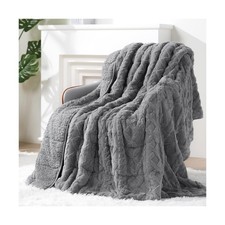 Super Fuzzy Soft Sherpa Fleece Weighted Blanket, 15 lbs Dual Sided ... Fast Ship