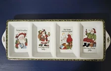 Portmeirion Studio A Christmas Story Susan Winget 4 Section Server 18 in x 7 in