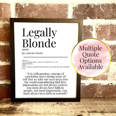 LEGAL BLOND 2001 WÖRTERBUCH FILM FILM ZITAT VINTAGE DRUCKE