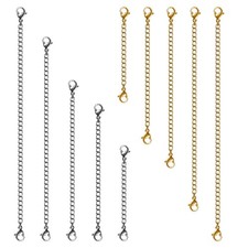 Necklace Extenders, 10Pcs Stainless Steel Gold Silver Necklace Bracelet Ankle...