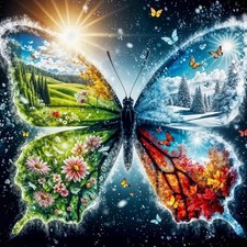 Butterfly Diamond Art Kits for Adults-Flowers 5D Diamond Painting Kits for