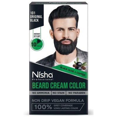 Nisha Beard Colour For Men, Original Black  60 gm + 6o gm free shipping