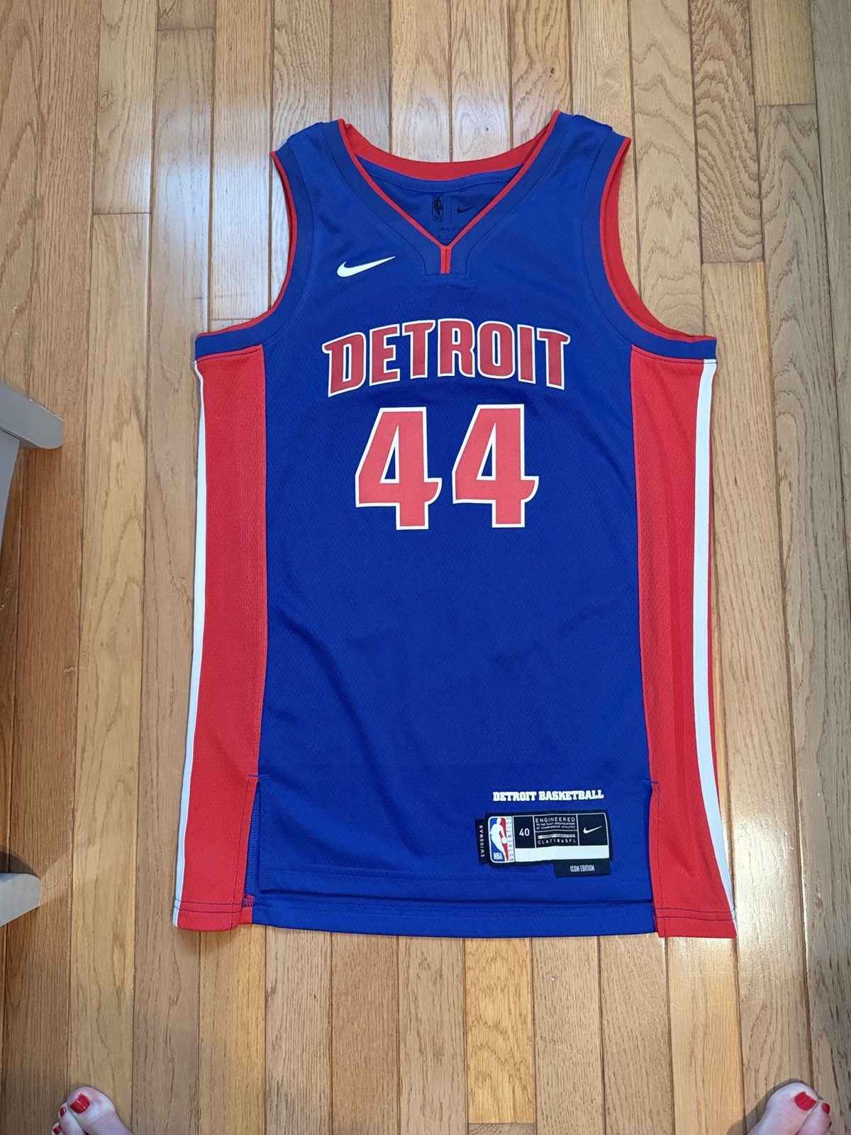 Nike Bojan Bogdanovic Detroit Pistons #44 NBA Swingman Jersey Men's Size Small