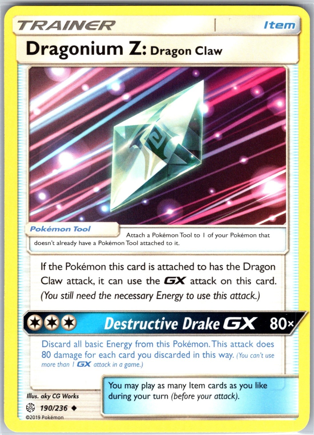 Dragonium Z: Dragon Claw 190/236 Uncommon Regular Card Cosmic Eclipse Pokemon NM