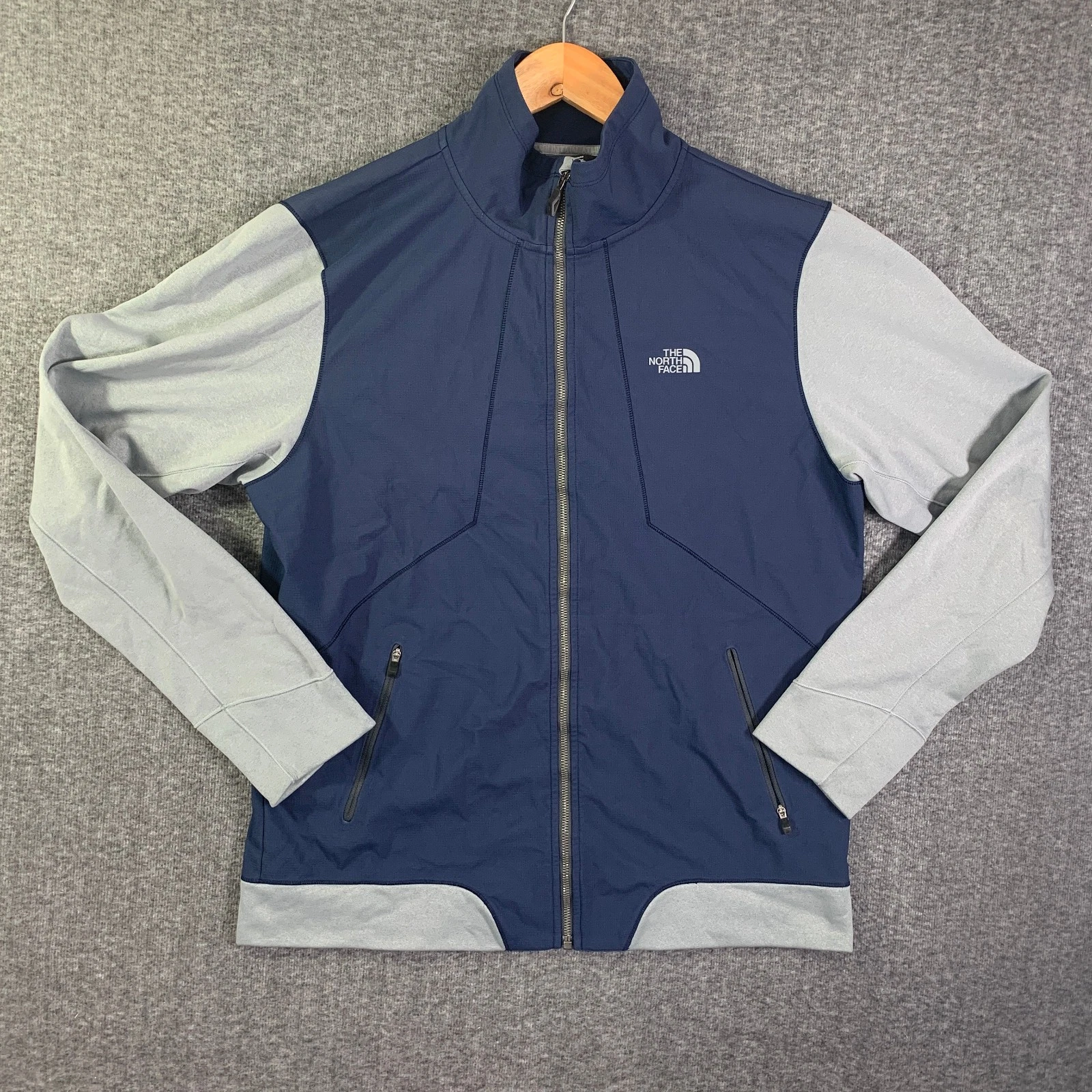 The North Face Jacket Men Large Blue Full Zip Outdoor Soft Lined