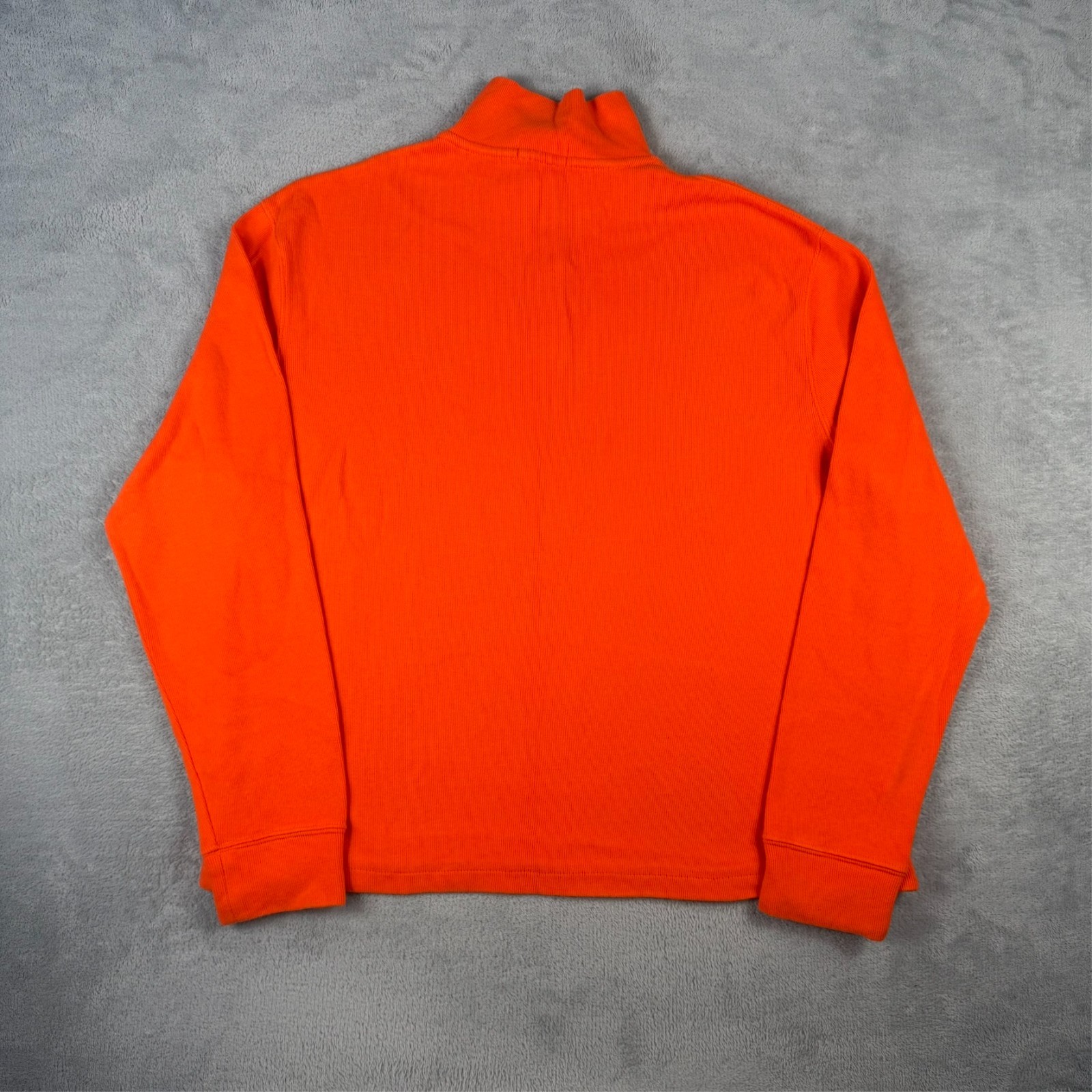 Vintage Polo Ralph Lauren Orange Pony Size Large 1/4 Quarter Zip Pullover Jumper image 7