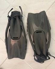 Aqua Lung Black Sport Fins Unisex S/M Men 4-8.5 Women 5-9.5 Made In Italy W/Bag
