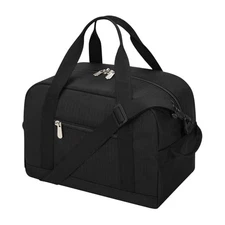 Small Gym Bag Carry On Bag - 12 in Mini Duffle Bag Lightweight for 12inch Black