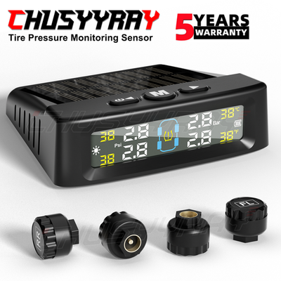 #ad RV Tire Pressure Monitoring System Real Time Solar Trailer TPMS 4 Sensors $19.99