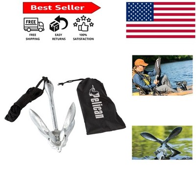 Versatile 3 lb Anchor Kit with Marine-Grade Rope for Fishing & Watersports