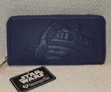 Image of Loungefly Heart Logo Star Wars R2D2 Embossed Large Zip Around Wallet NWT