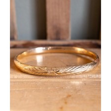 Vintage Solid 14K Yellow Gold Baby/Child Bangle Bracelet