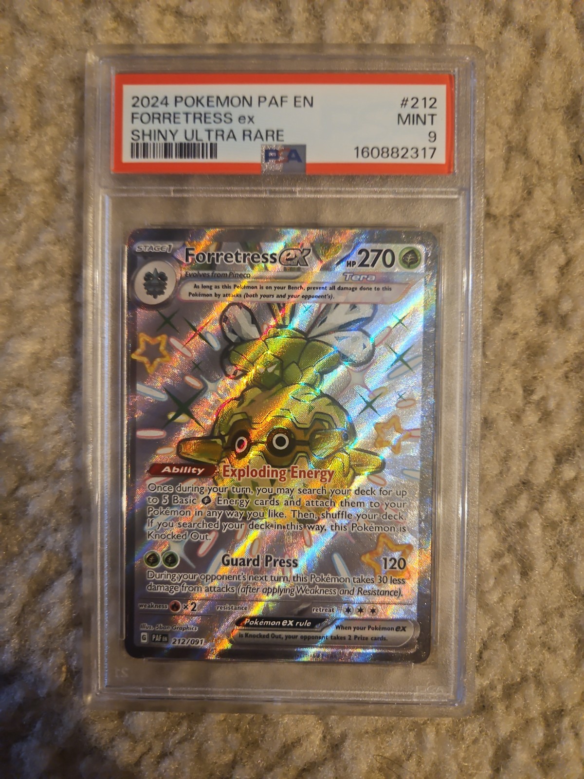 Forretress ex Shiny Ultra Rare Holo SV: Paldean Fates 212/091 NM