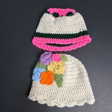 Handmade Crochet Bucket Hats Kids Fun Watermelon  Flower Designs