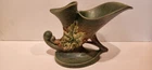 Roseville Pottery Bushberry Pattern Double Cornucopia Vase 155-8 Matte Green USA