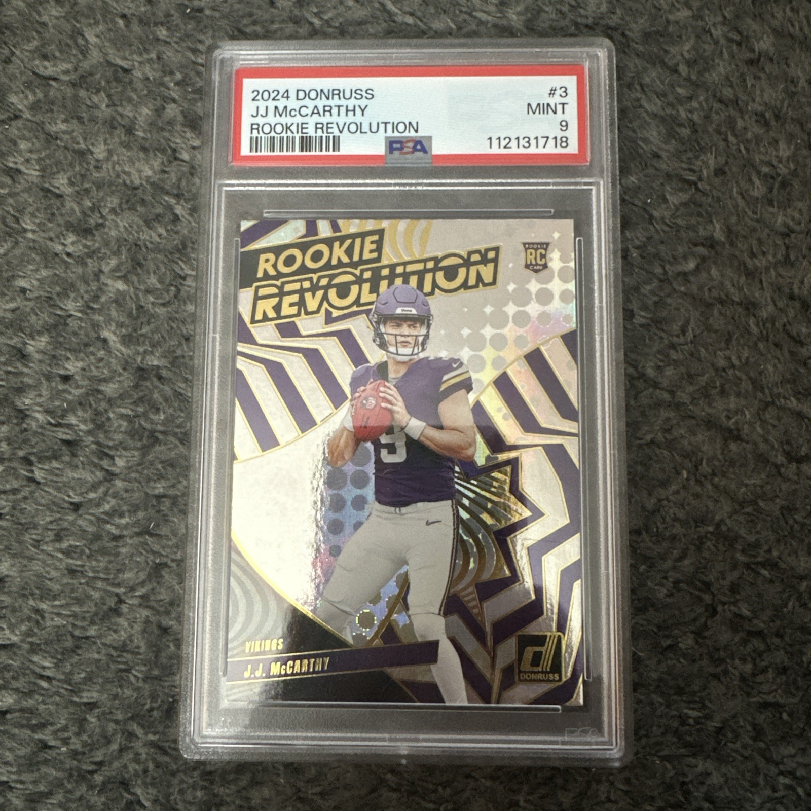 2024 Panini Donruss JJ McCarthy Rookie Revolution #3 PSA 9