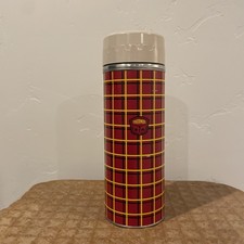 New THERMOS VINTAGE THERMOS RED Gold 5054 Vacuum Bottle  Red Yellow Tan Cup 32oz