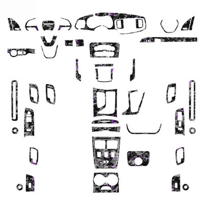 64Pcs Purple Forged Carbon Fiber Full Set of Trim for Dodge Charger  15-22