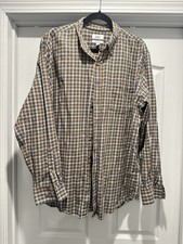 Croft  Barrow Men  s Dress Shirt   XL   Multicolor Plaid   Long Sleeve