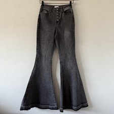 Hippie 60s 70s Festival Boho Western Stretch Bell Bottom Jeans Womens Size 26