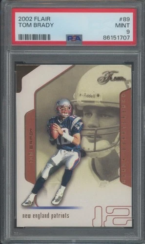 2002 Flair Football Tom Brady #89 PSA 9