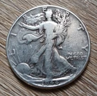 1944 Walking Liberty Half Dollar Striding Liberty and Eagle 90% Silver Vintage