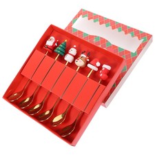 6 Pcs Multiuso Natale Per Celebrazioni Natalizie Cucchiai Da D'argento