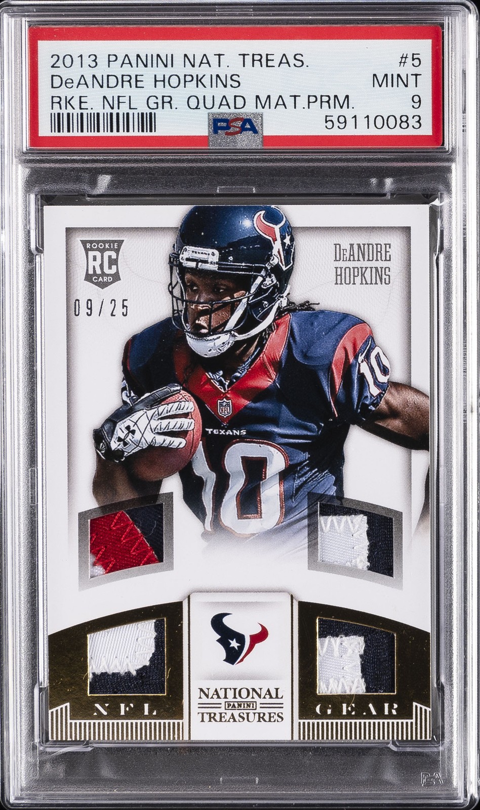 2013 #5 DEANDRE HOPKINS #/25 PSA 9 AUTO