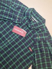 Wolverine Men's Large Blue Plaid Button Down Flannel Shirt Workwear