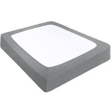 Box Spring Cover Stretchy Fabric Wrap Around 4 Sides Bed Skirt Wrinkle Free f...