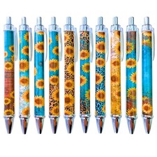 Sunflower Pens 10PC - Cute Floral Pens for Women Aesthetic Office Essentials,...