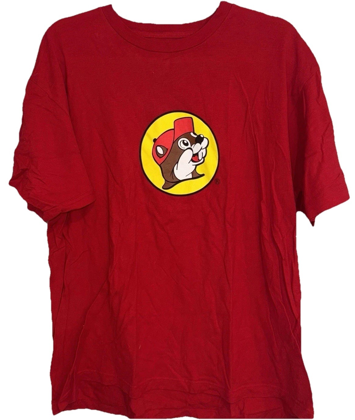 Buc-ee’s Men Red Short Sleeve T-Shirt Tee Size XL Extra Large “100%Cotton”