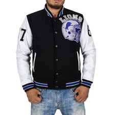 Laverapelle Uomo Letterman Varsity Detroit Biker Giacca di Pelle (Piccola)-2401009