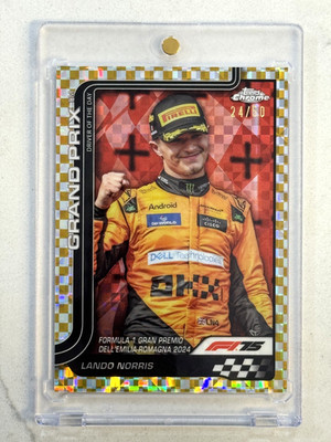 2025 Topps Chrome Formula 1 F1 #128 Lando Norris Gold Checker Flag Refractor /50