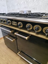 ALL GAS FALCON 110CM RANGE COOKER IN BLACK AND BRASS. REF--ED221