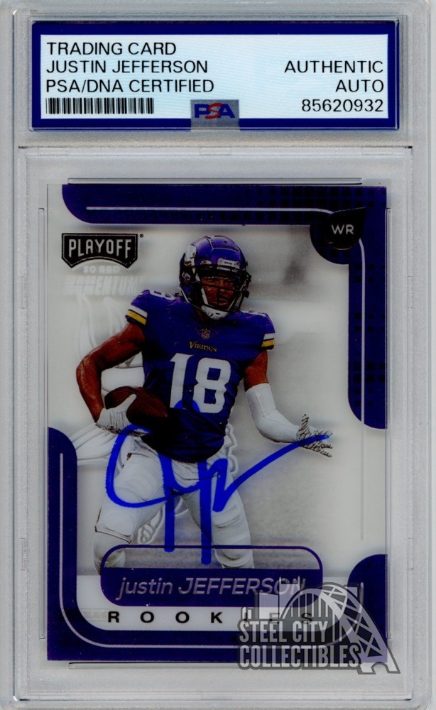 Justin Jefferson 2020 Playoff Momentum Autograph Rookie Card #M-10 PSA/DNA