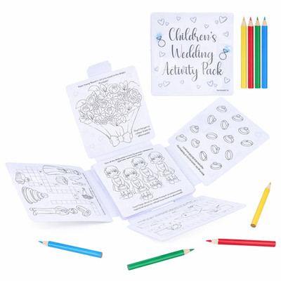 Hochzeit Activity Pack für Kinder - Spiele Puzzle Ausmalen Party Gastgeschenk Tasche Füller