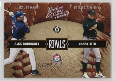2004 Donruss Leather & Lumber Rivals Silver 79/100 Alex Rodriguez Barry Zito l7u