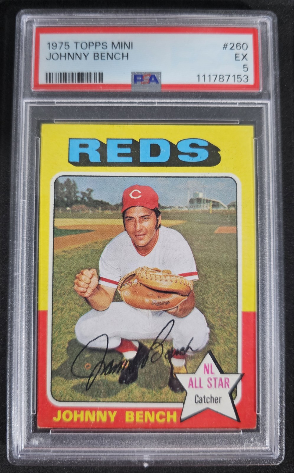 1975 TOPPS JOHNNY BENCH #260 PSA 5 EX Cincinnati Reds HOF