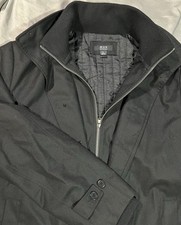Saks Fifth Avenue Black Full Zip Coat W/ Loro Piana Wool Mens Size XL Designer