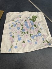 Vintage Handmade Floral Embroidered Pillow Cover 14 X14.5 