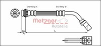 Metzger Bremsschlauch 4114751 FüR Opel Vauxhall, Vorderachse Links