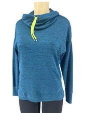 Reebok Women Green S/P Long Sleeve Cowl Neck Heathered Super Premium Sweatshirt