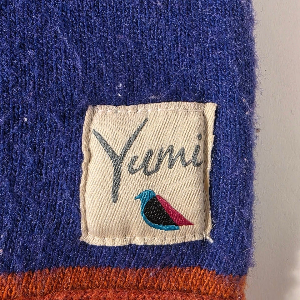 Bufanda Yumi Fox lana/angora, naranja y morado, 7"x73" Foto 4 de 4