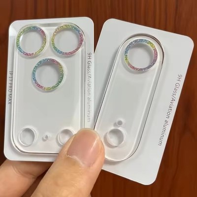 Glitter Camera Lens Cover Tempered Glass Protect For iPhone Air 17 16 15 Pro Max