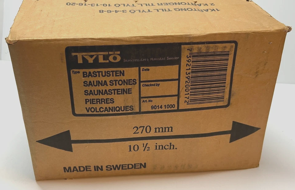 Tylö Suecia • Rocas de sauna de piedra gris sin usar • Peso de la caja aproximadamente 23 libras. Foto 3 de 3