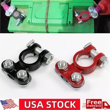 2 Car Battery Terminal Connector Top Post Positive Negative Heavy-Duty Universal